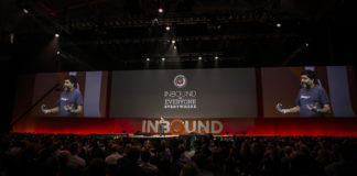 HubSpot co-founder Dharmesh Shah speaking at the company's Inbound conference. Photo provided by HubSpot.