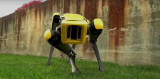 The new SpotMini from Boston Dynamics. Still via YouTube.