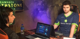 Mark "Ike" Eichner (right) placed first place in the Hearthstone tournament at DreamHack Denver. Photo provided by Gamer Sensei.