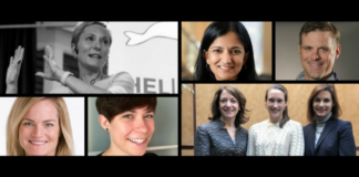 Image caption (clockwise, from top-left): Cate Lochead, Alo Mukerji, David Krauter, Melissa Campbell, Clare Bernard, Karen Cambray, Lindsey Christensen and Stephanie Brocou.