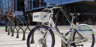 Image caption: Zagsters Pace dockless bike out in the wild. Photo provided by Zagster.